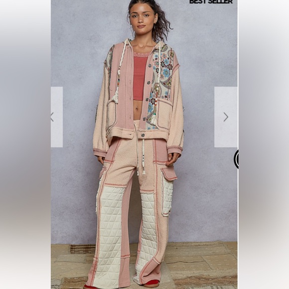 POL Pink and Cream Track Pants - Picture 3 of 8